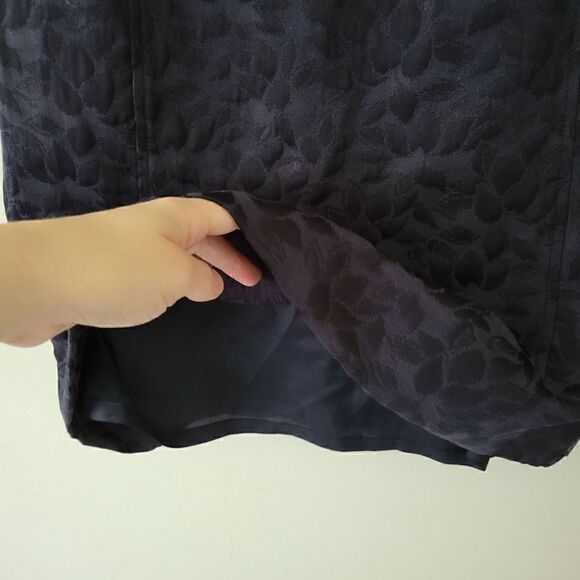 Tahari ASL Navy/Black Sheath Dress Textured Sleeveless Retro 8 Petite - Picture 3 of 8